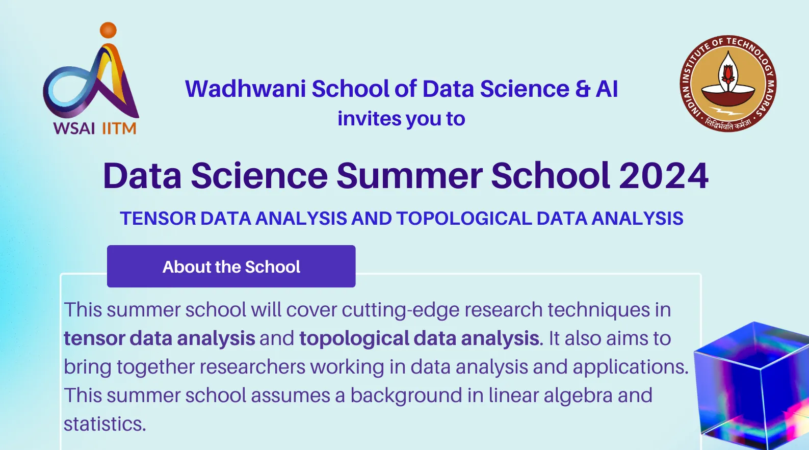 Data Science Summer School 2024 - Tensor Data Analysis and Topological Data Analysis