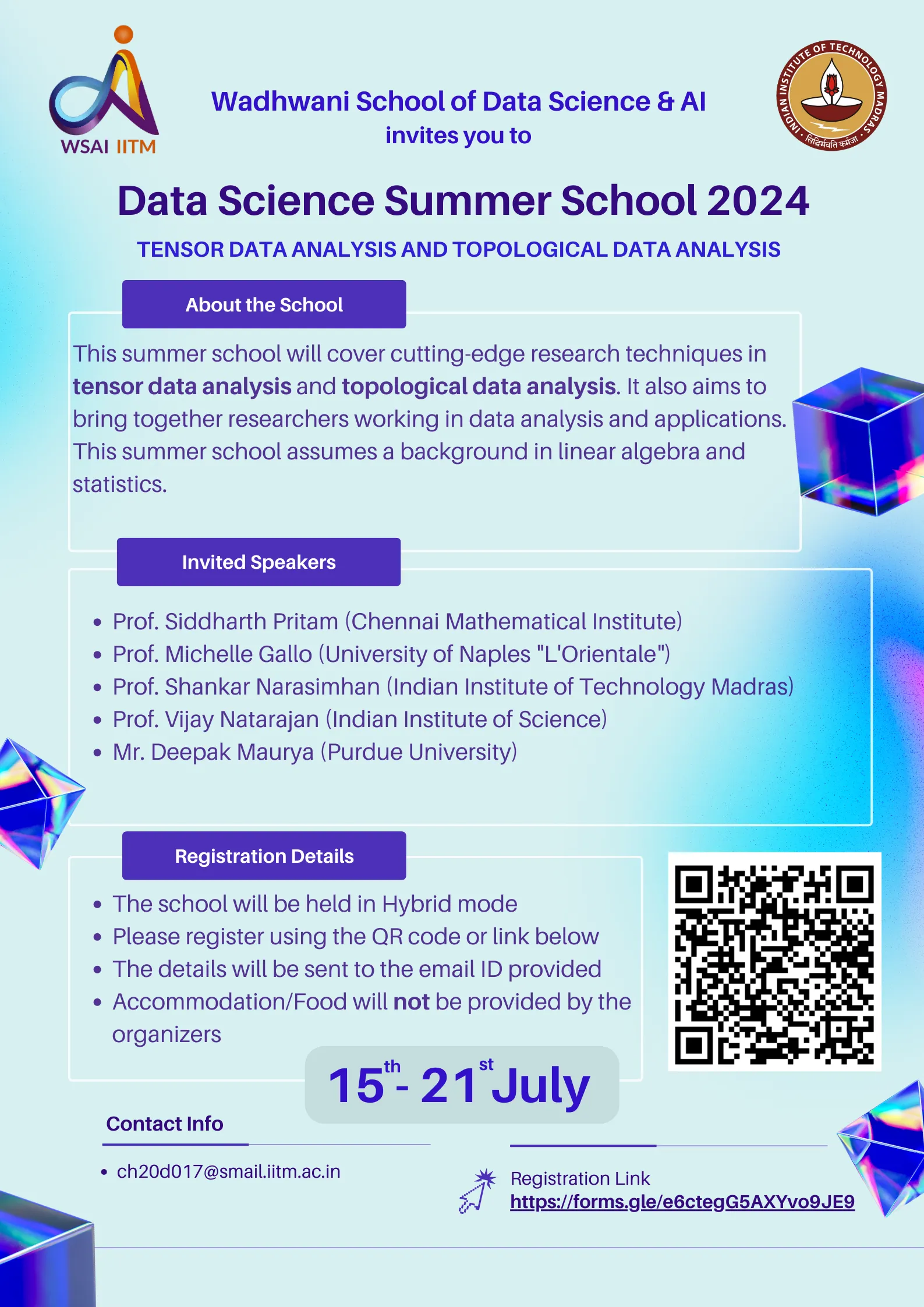 Data Science Summer School 2024 - Tensor Data Analysis and Topological Data Analysis